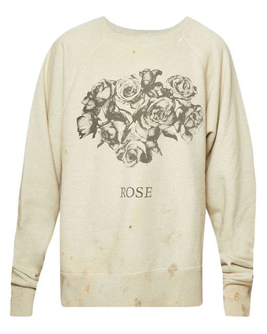 Saint Mxxxxxx Rose-print crew-neck sweatshirt