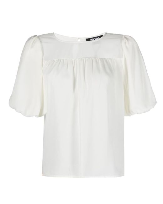 Dkny ruched-detail short-sleeves blouse