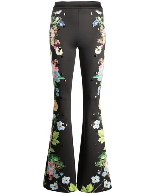 Cynthia Rowley floral-print flared trousers
