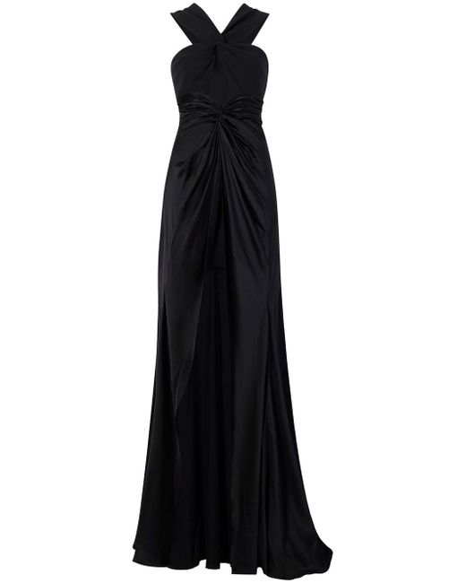 Cinq a Sept draped-detailing flared gown