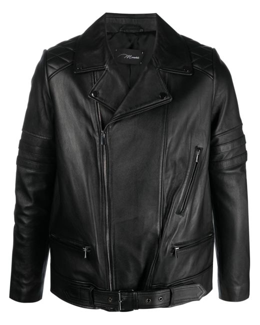 Manokhi off-centre zip-fastening leather jacket