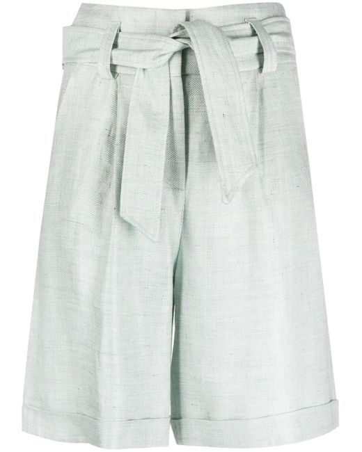 Peserico belted-waist knee-length shorts