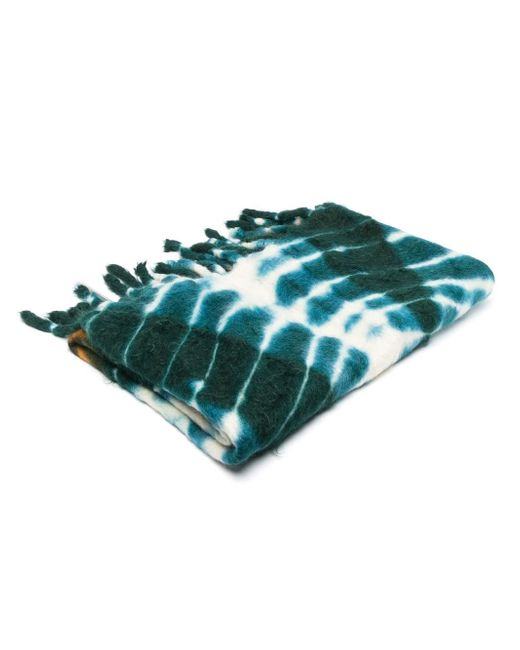 Jil Sander tie-dye fringed blanket