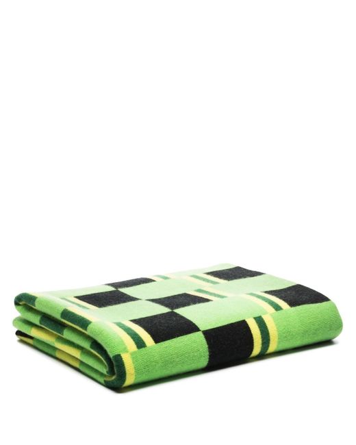 The Elder Statesman checkerboard-print cashmere blanket