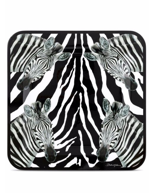 Dolce & Gabbana medium zebra-print wood tray