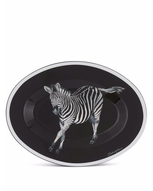 Dolce & Gabbana zebra-print wooden tray