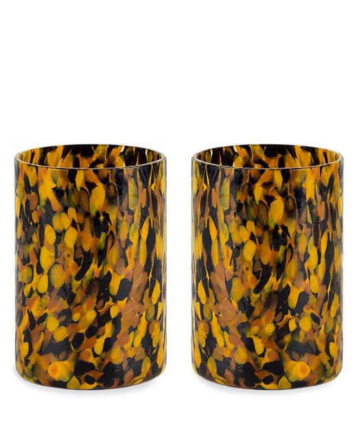 Stories of Italy Macchia Leopard glasses set of 2