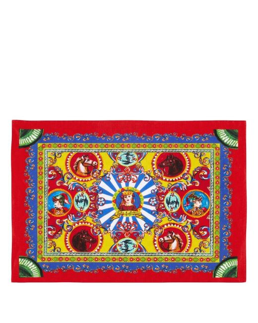 Dolce & Gabbana Carretto-print placemat and napkin set