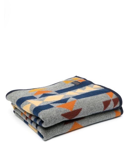 Pendleton geometric-print felted blanket
