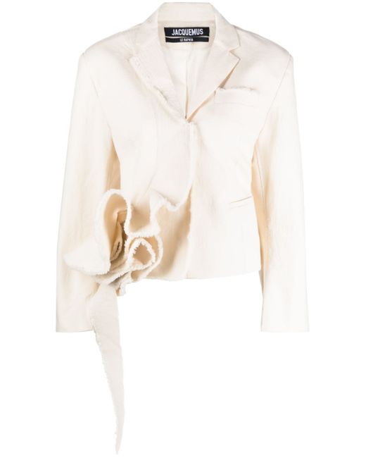 Jacquemus ruffle-detail cotton blazer
