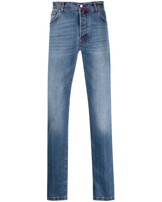 Kiton straight-leg washed-denim jeans