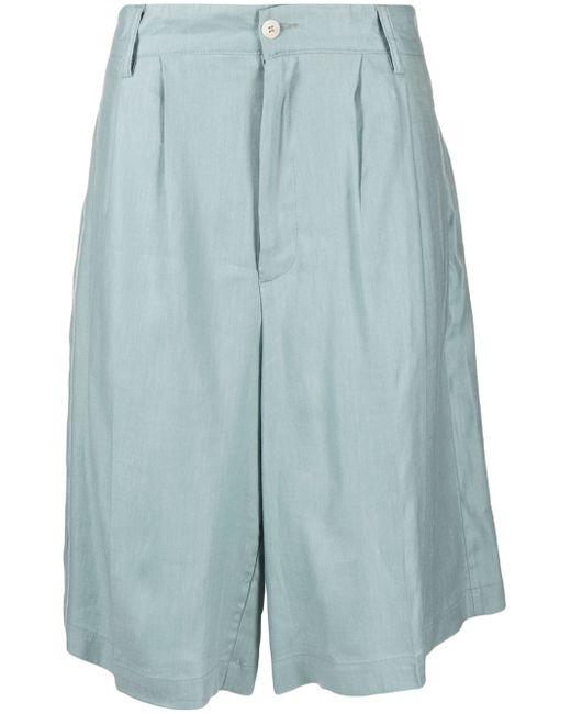 Costumein linen-textured bermuda shorts