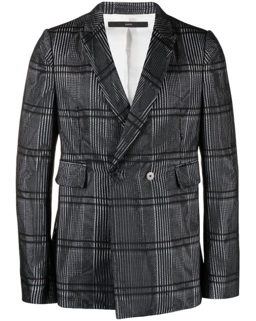 Sapio check-pattern double-breasted blazer