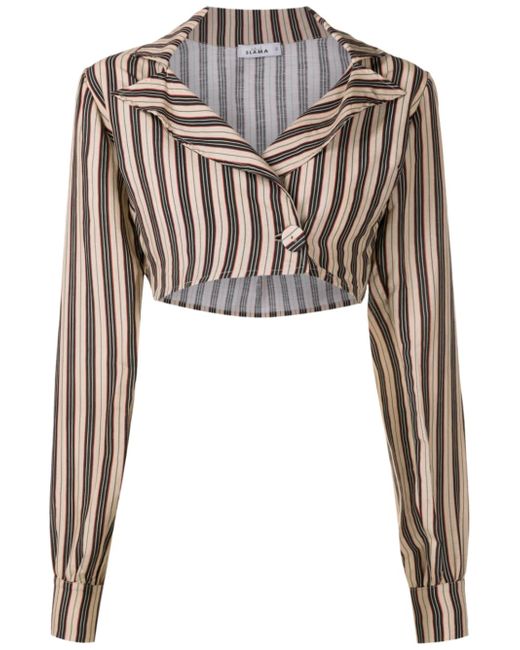 Amir Slama striped cropped blouse