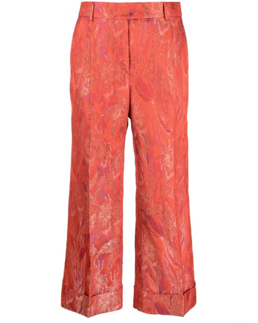 Alberto Biani cropped jacquard-pattern trousers