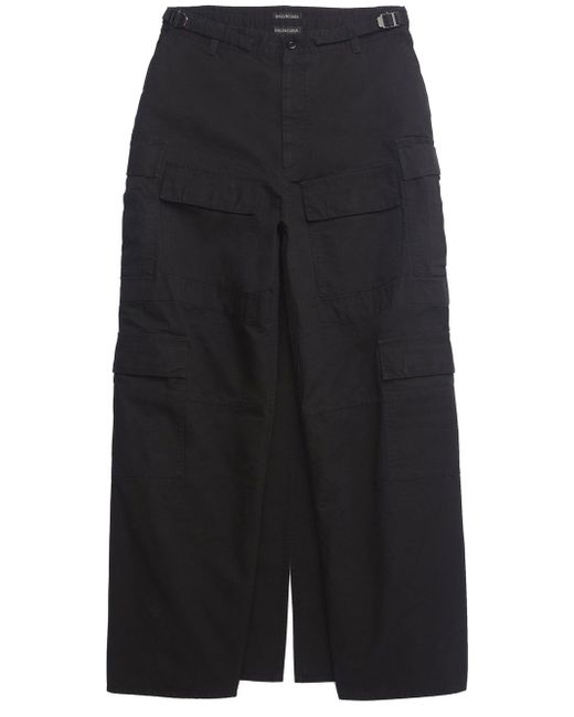 Balenciaga cargo-pockets slit skirt