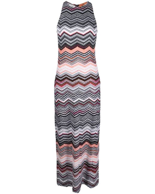 Missoni chevron-knit long dress