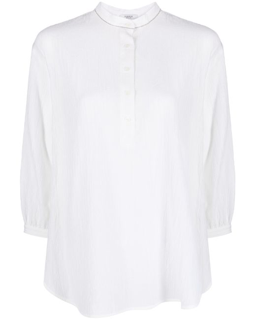 Peserico band-collar button-up blouse
