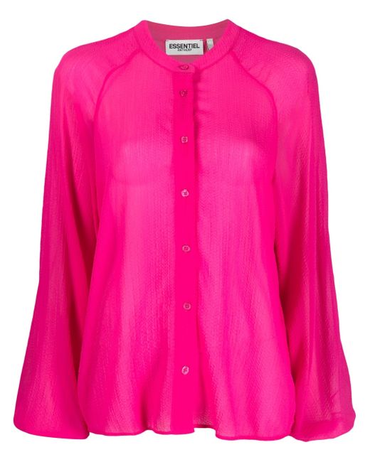 Essentiel Antwerp button-down collarless blouse