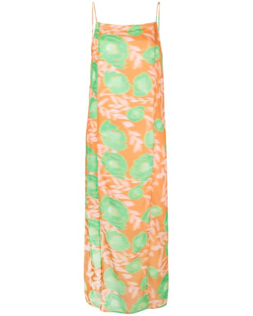 Ganni floral-print slip dress