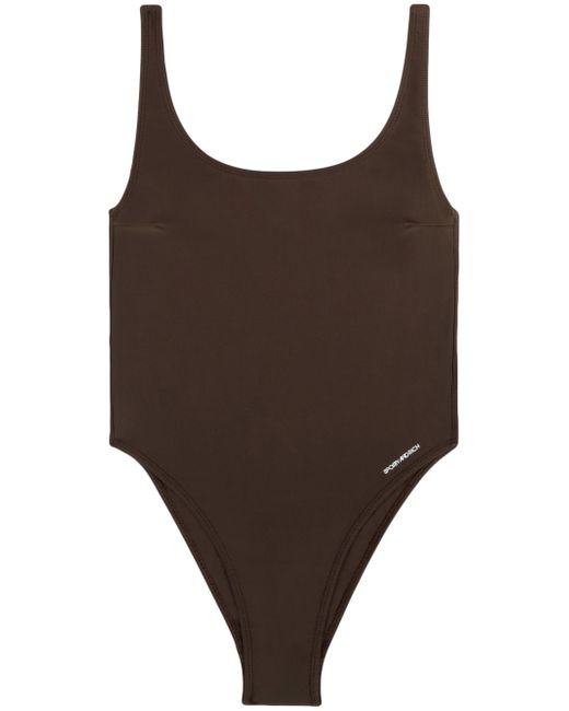 Sporty & Rich Carla logo-print swimsuit