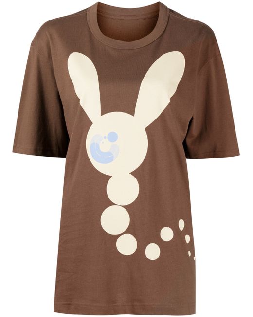 Jnby bunny-print loose-fit T-shirt