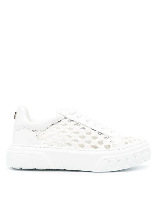 Casadei cut-out low-top leather sneakers