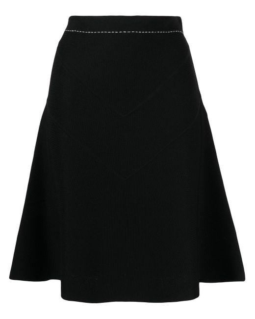 Paule Ka contrasting-stitch midi skirt