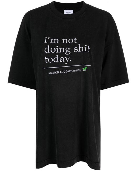 Vetements slogan-print cotton T-shirt