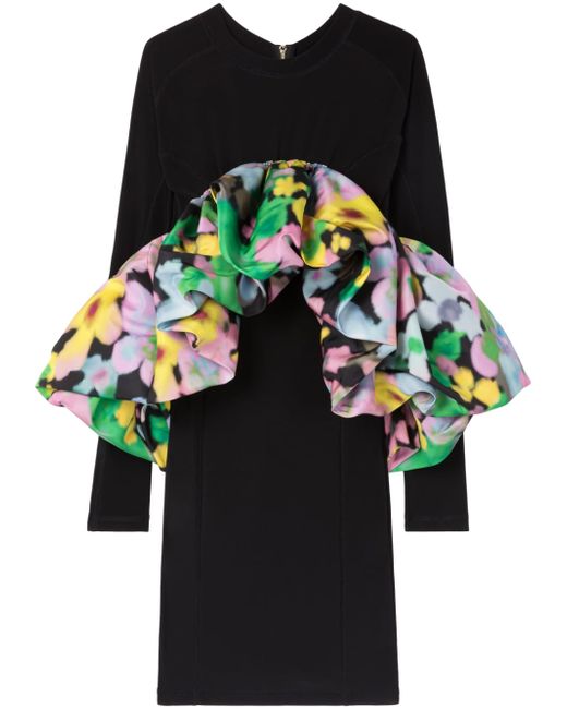 Az Factory x Lutz Huelle Norman floral-print long-sleeve minidress