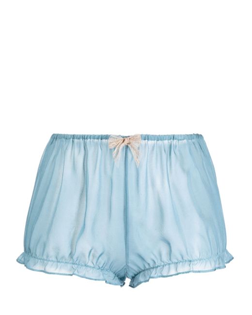 Kiki De Montparnasse bow-detail silk pajama shorts