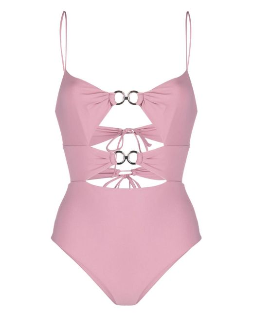 Nensi Dojaka ring-embellished cut-out swimsuit