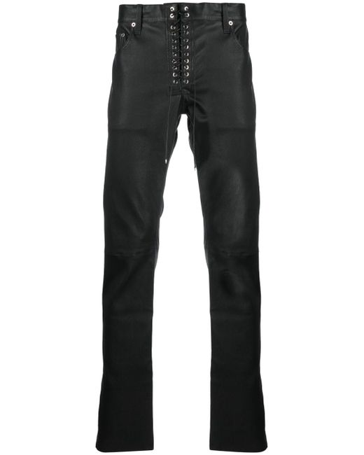 Ludovic De Saint Sernin lace-up slim-cut leather trousers