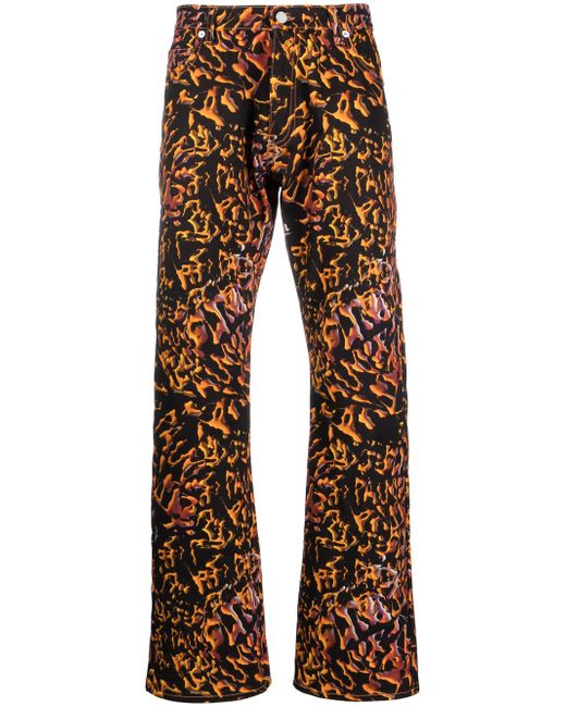 Palmer abstract-print straight-leg trousers
