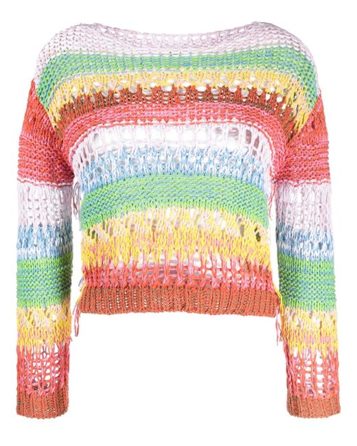 Roberto Collina striped open-knit jumper