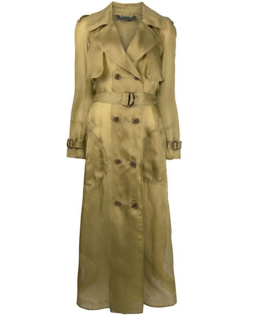Alberta Ferretti belted silk trench coat