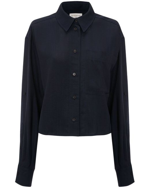 Victoria Beckham patch-pocket cropped shirt