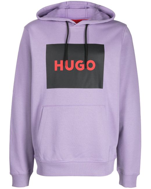 Hugo Boss logo-print cotton hoodie