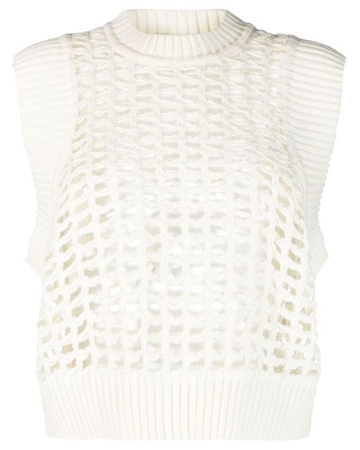 Nude knitted sleeveless vest