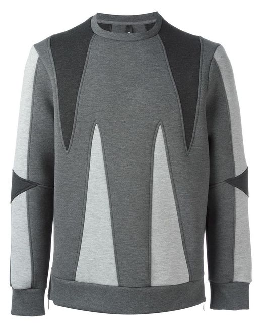 Neil Barrett geometric panelled sweatshirt Medium Lyocell/Cotton/Viscose/Spandex/Elastane