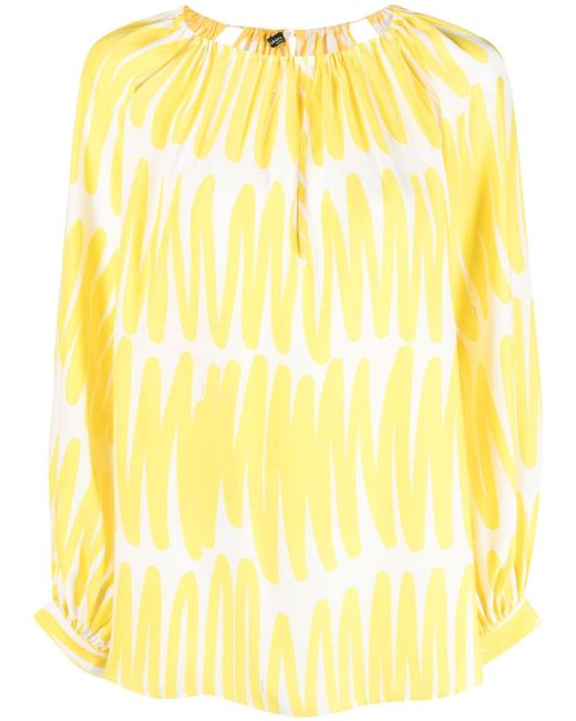Kiton abstract-print silk blouse