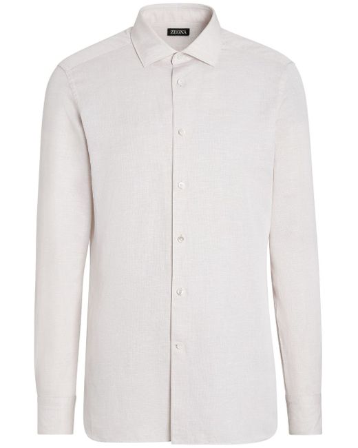 Z Zegna long-sleeve cotton-blend shirt