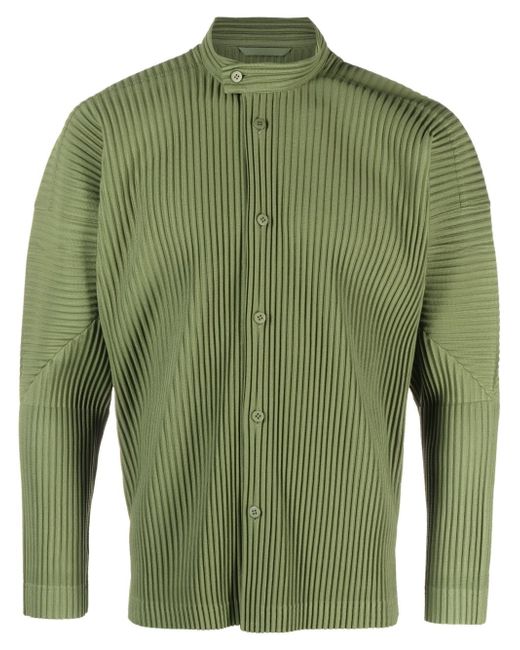 Homme Pliss Issey Miyake plissé long-sleeve buttoned shirt