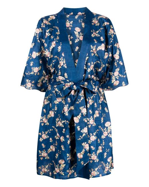 Dolci Follie floral-print silk robe