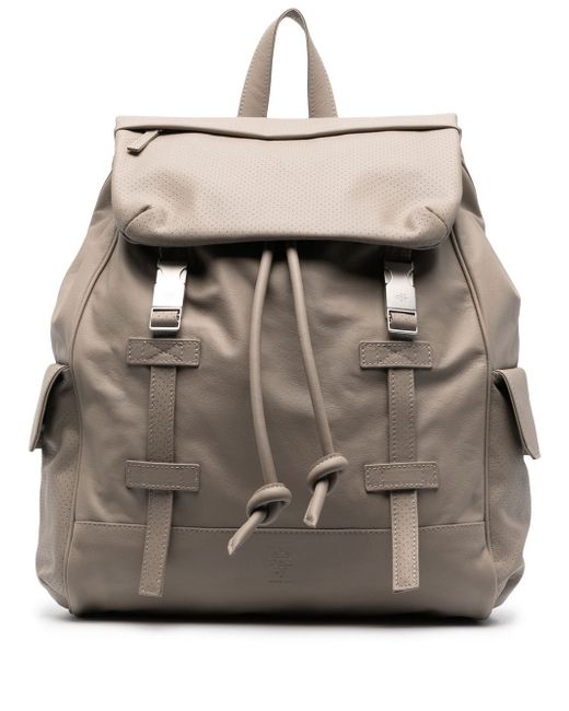 Eleventy leather buckle-fastening backpack