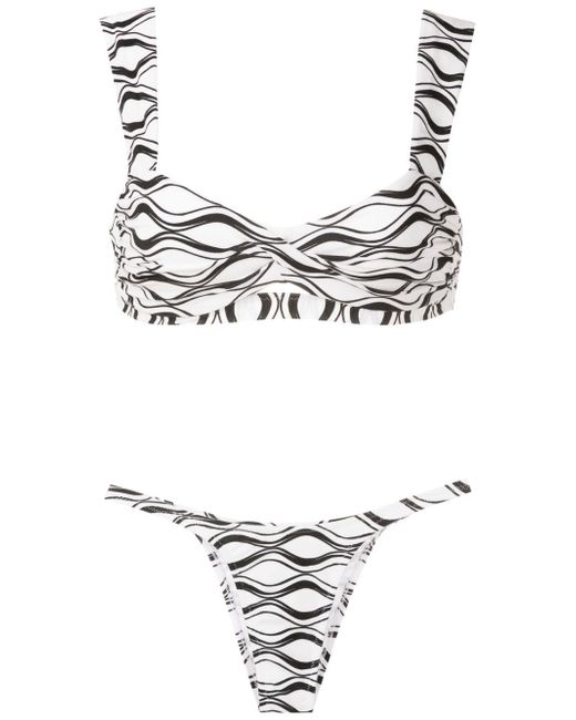 Amir Slama wave-print tanga bikini set