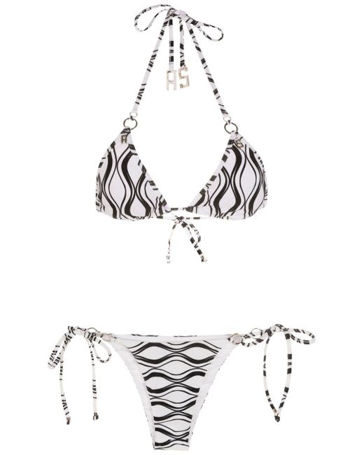 Amir Slama wave-print triangle bikini set
