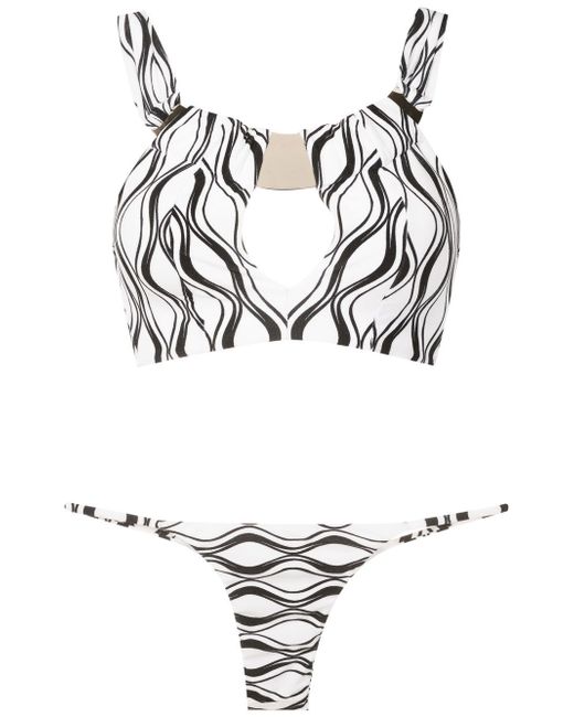 Amir Slama wave-print thong bikini set