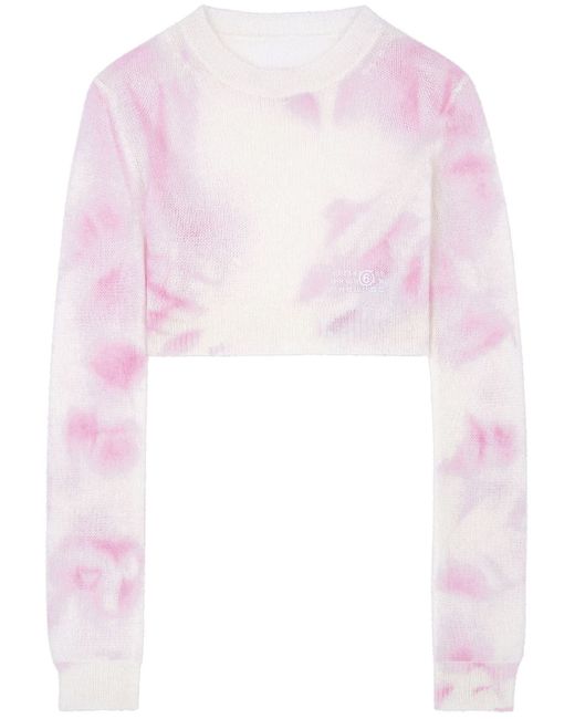 Mm6 Maison Margiela tie-dye cropped knitted top
