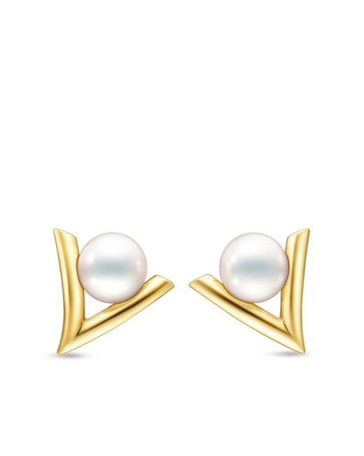 Tasaki 18kt yellow Danger Claw pearl earrings